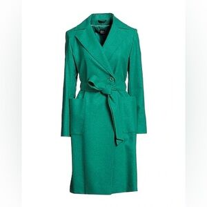 Cinzia Rocca Icons Emerald Green Coat with Tailored Wrap Style